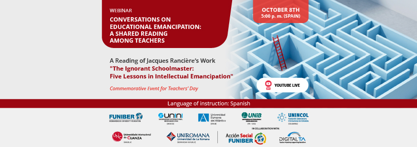 FUNIBER Organizes the “Conversations on Educational Emancipation: A Shared Reading Among Teachers” Webinar